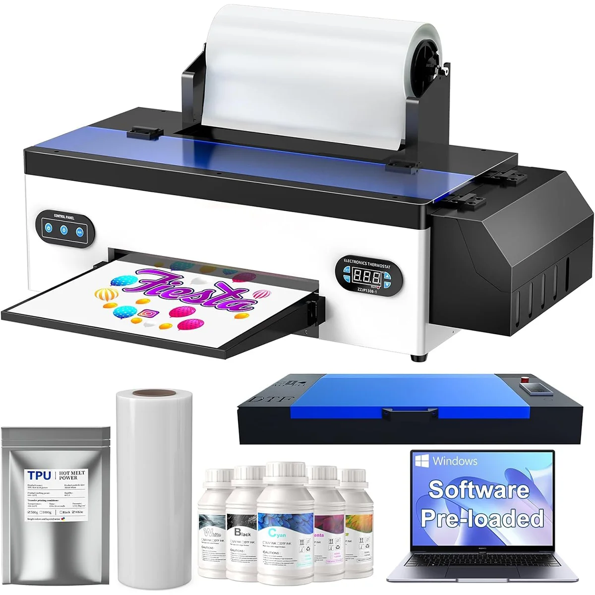 

Принтер A3 DTF с печатающей головкой R1390, высокоскоростная печать, конструкция с защитой от засорения чернилами, система автоматической очистки одним нажатием для различных материалов.