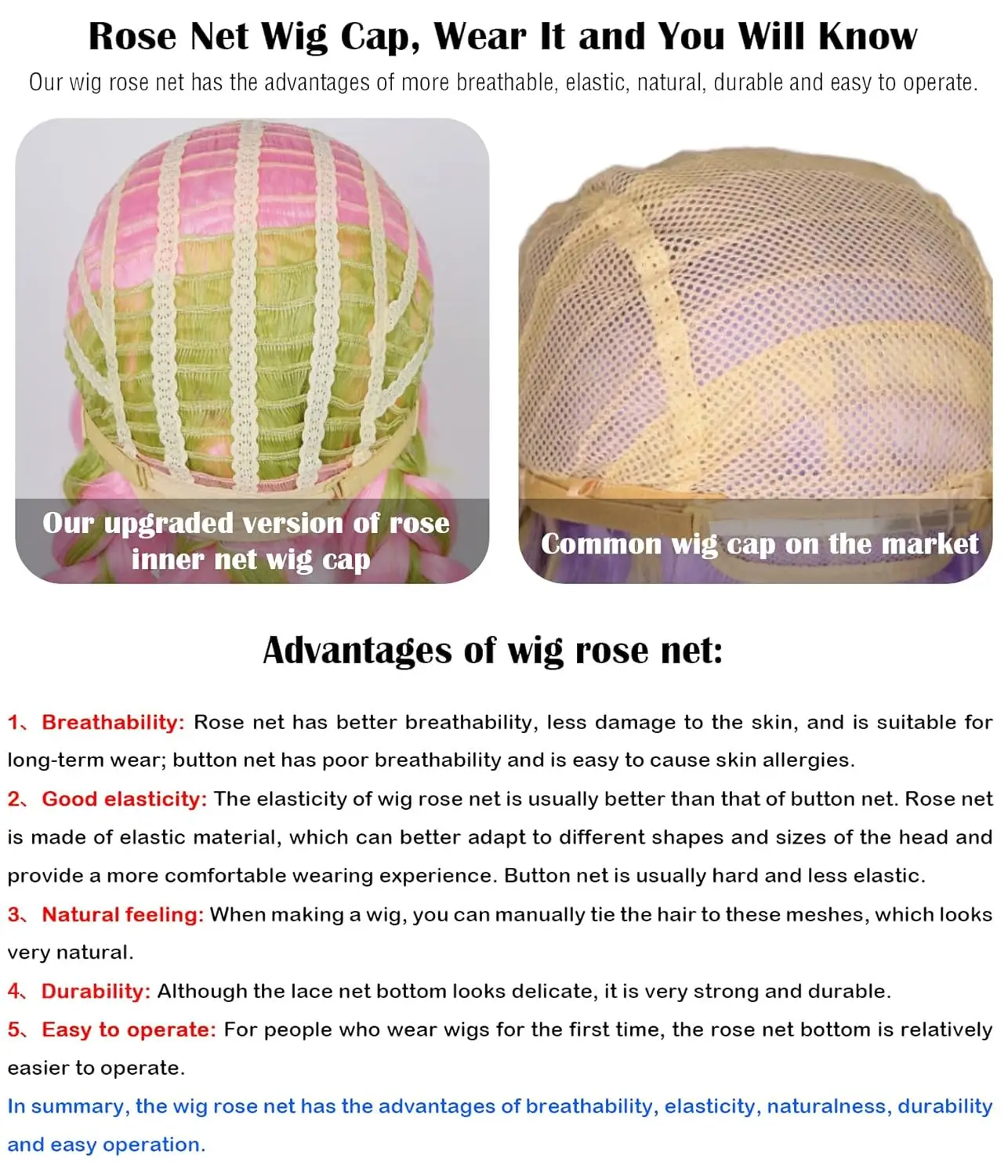 Max Beauty Anime Pink and Green Wig for Mitsuri Cosplay Braided Hair Wig with Pigtails Halloween Party + Cap view 4
