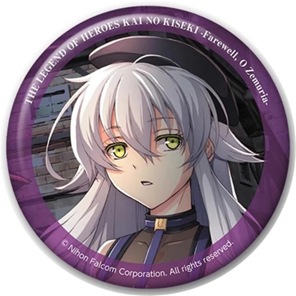 58mm Anime Eiyuu Densetsu The Legend of Heroes Farewell O Zemuria Cosplay KOSTIUM Odznaka Przypinka SPTE Metalowa Broszka ﻿   Prop Gilf