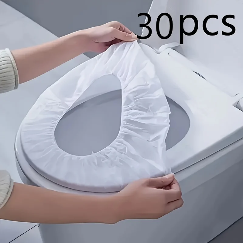 

30pcs Disposable Flushable Toilet Seat Covers | Convenient Travel-Size Soft Paper Covers for Comfort And Hygiene