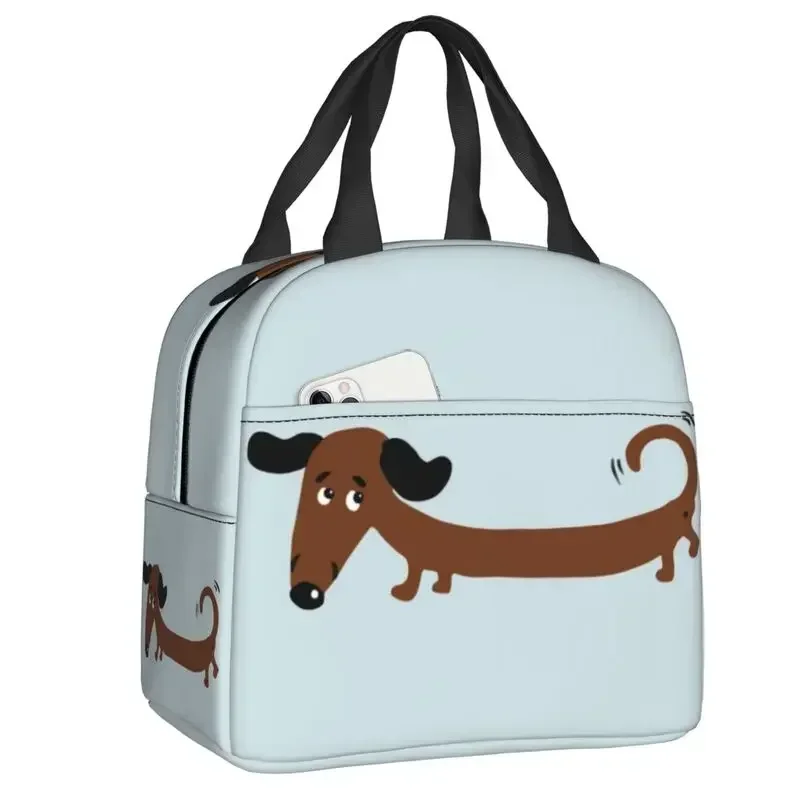 

Badger Sausage The Wiener Dog Thermal Insulated Lunch Bag Women Dachshund Resuable Lunch Tote for School Office Storage Food Box