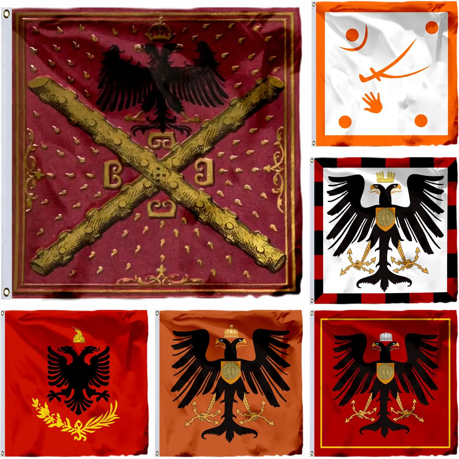 Albania Variation Albanian Royal Army Flag Mercurio Bua 4x4ft Princess House Wied 120x120cm Mahmut Pasha Bushatli 1769 Banner