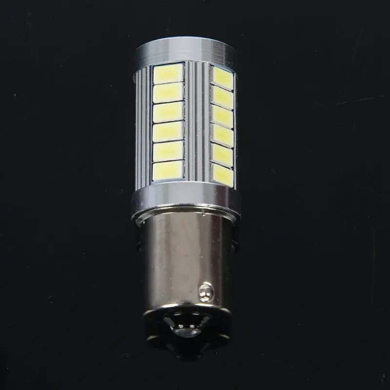A76E-BA15S 12V White LED Sidelight Indicator Car Light Bulb 1156 P21W Silver 33-LED