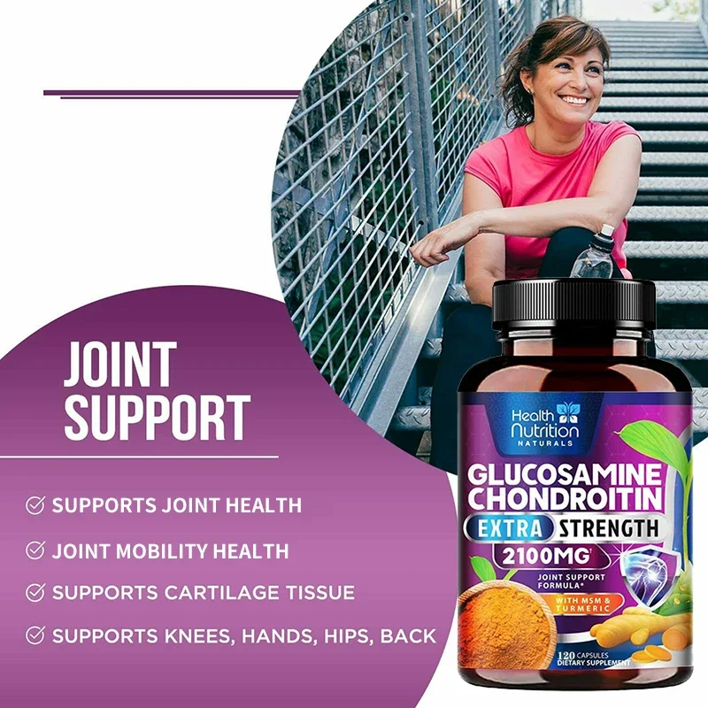 Glucosamine Chondroitin Supplement Capsules - Triple Strength for Joint, Cartilage, Bone and Immune Health