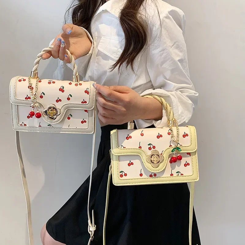 Women's Fashion Handbags NEW Cherry Print Crossbody Bags for Ladies Send Mother Girlfriends Gifts