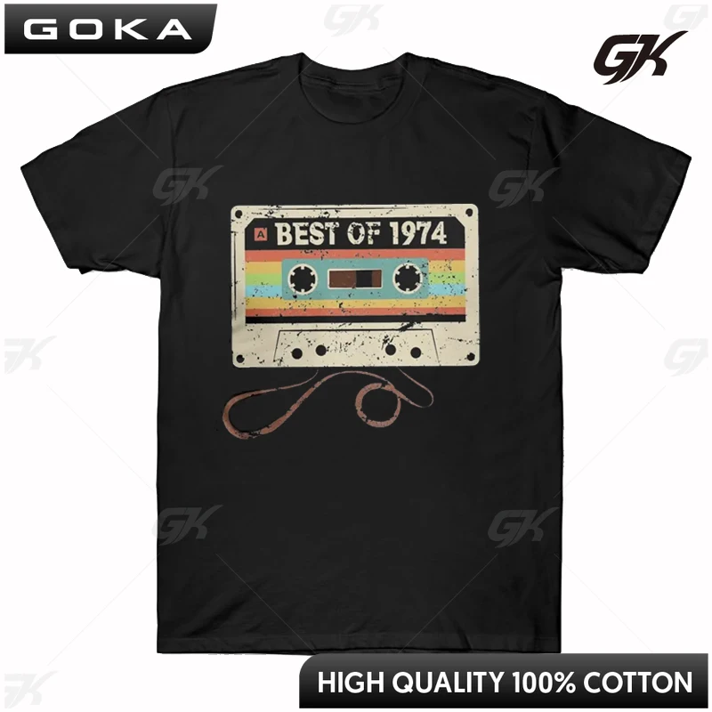 General Men Best of 1974 50 Year Old 50th Birthday Gift T Shirts  Clothes Funny Short Sleeve Classic Tee Shirt Gift Idea Tops