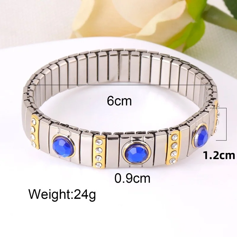 10 pieces 12 mm 60mm Length Fashion Titanium Steel Bracelet Bohemian Elastic Bracelet Fashion Jewelry Accessories