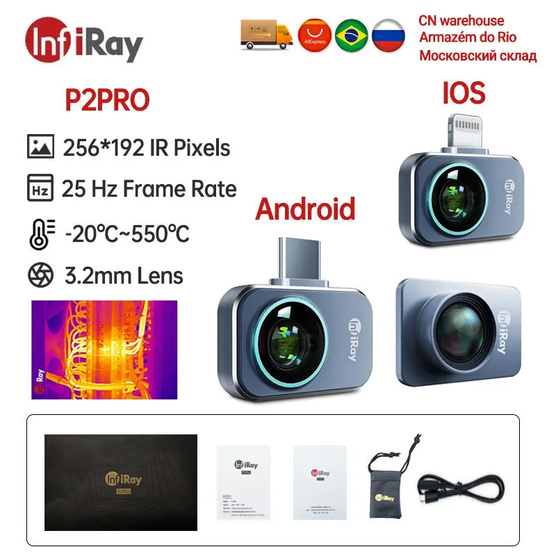 InfiRay P2 Pro Thermal Imager Camera For Phone Floor Heating Test Seek PCB Detect Night Vision Device Infrared Thermal Camera