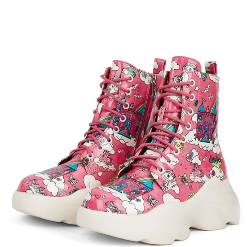 

Europe/American Street Pink Medium Boots Shoes Women's Original fashion Super High-heeled Comfortable Breathable High-top Boots