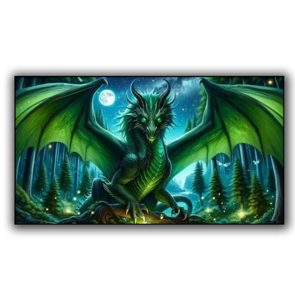 

Green Dragon diamond paintings new 2024 DIY Jewelry cross stitch 5d diamond pictures Full Rhinestone Drill Mosaic Embroidery Art