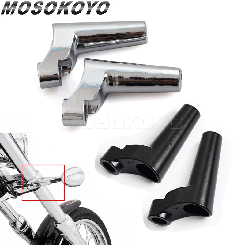 Black Chrome Front Turn Signals Light Relocation Aluminum For Harley Dyna Sportster 1200 883 Roadster Low Rider Super Glide FXD image 2