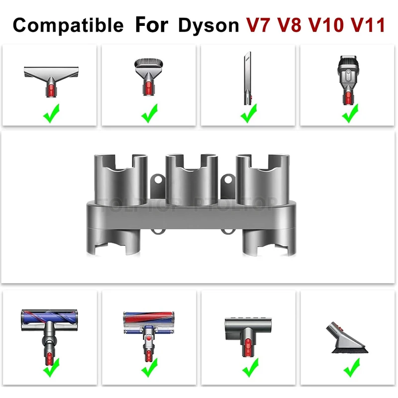 Imagem -05 - Rack de Armazenamento de Parede para Aspirador Dyson Escovas Pylons Suporte de Cabide Peças do Suporte do Bocal Peças Quentes v7 v8 V10 V11 V12 V15