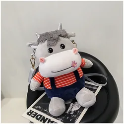 Super Kawaii Plush Kids Crossbody Bag Fashion Cartoon Lovely Hippo Design Shoulder Bag Soft Fabric Cute Gift for Child Boy Girl