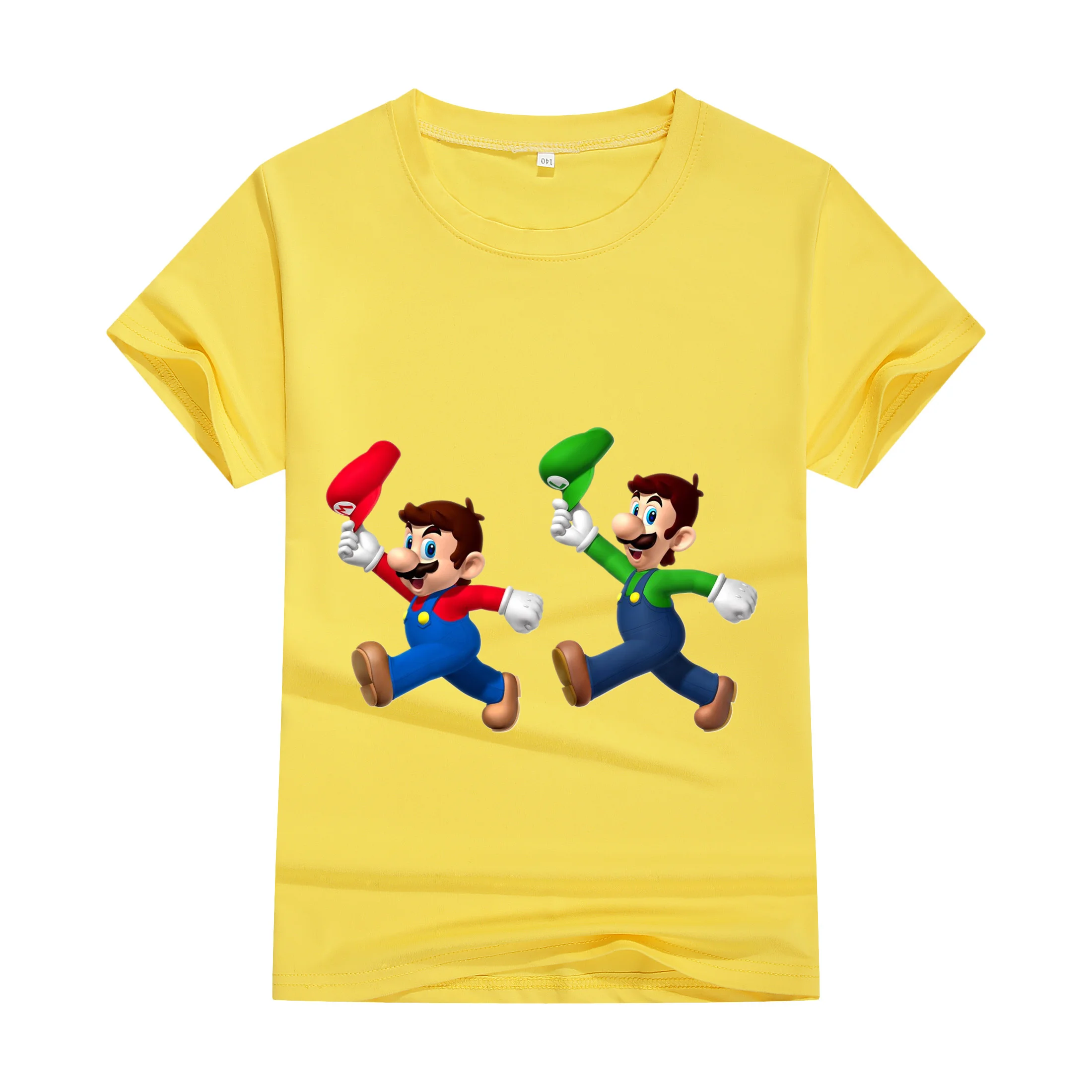 Super Mario bros Children's T-shirt Fashion Casual T-shirt Boys and Girls Polyester Summer Fashion Adolescent boy's Short Sleeve