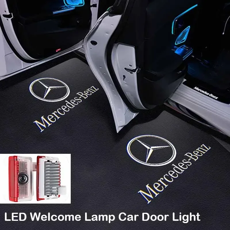 LED Car Door Lights Logo HD Laser Decor Project Ghost Lamp For Mercedes Benz W176 W205 W166 W246 W212 A B C M ML GLA GLS E Class