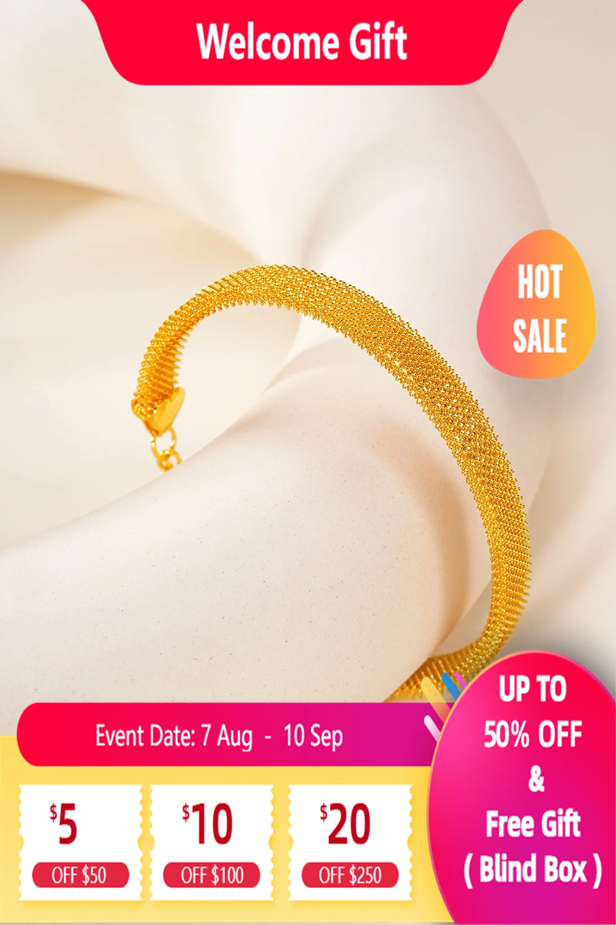 

Lium Gems 24kgold vermeil 925 sterling silver women adjustable Bangle Bracelets Lightweight Trendy Chunky Chain