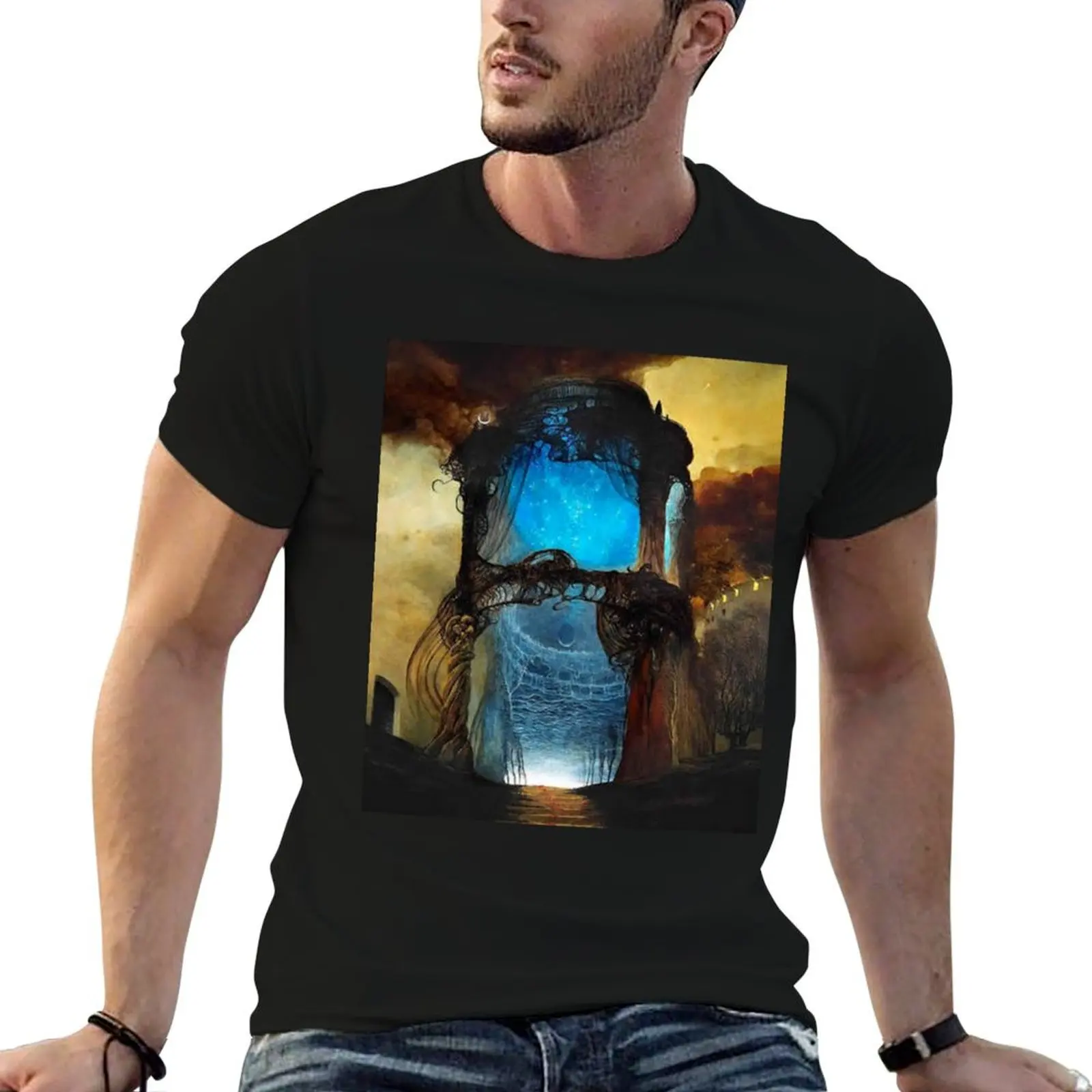 Dzislaw Beksinski art T-Shirt tops vintage t shirts Aesthetic clothing cute tops t shirts for men