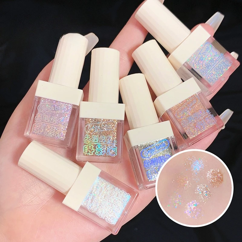 Kryształowe płynne cienie do powiek Brokatowy różowy niebieski cekinowy jasny eyeliner w pisaku Perłowy błyszczący wodoodporny makijaż oczu długotrwały