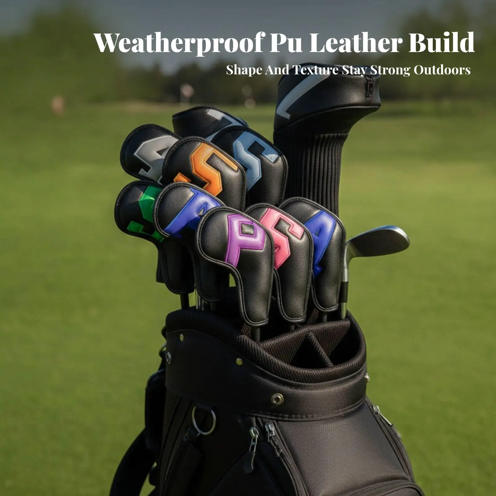 10 Pieces Golf Iron Cover with Hook-and-Loop Closure Dirt-Resistant Golf Iron Headcover Club Headcover Set Waterproof Shielding