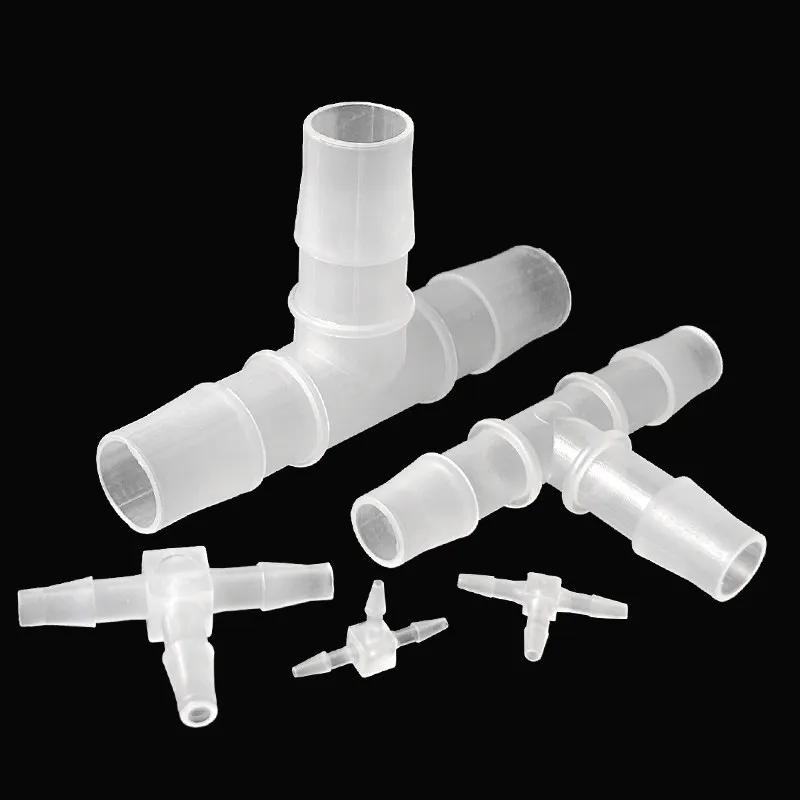 Connecteur à trois voies pour tuyau, connecteur de distribution d'eau en PP de type pagode à diamètre égal, tube en caoutchouc silicone, en forme de T