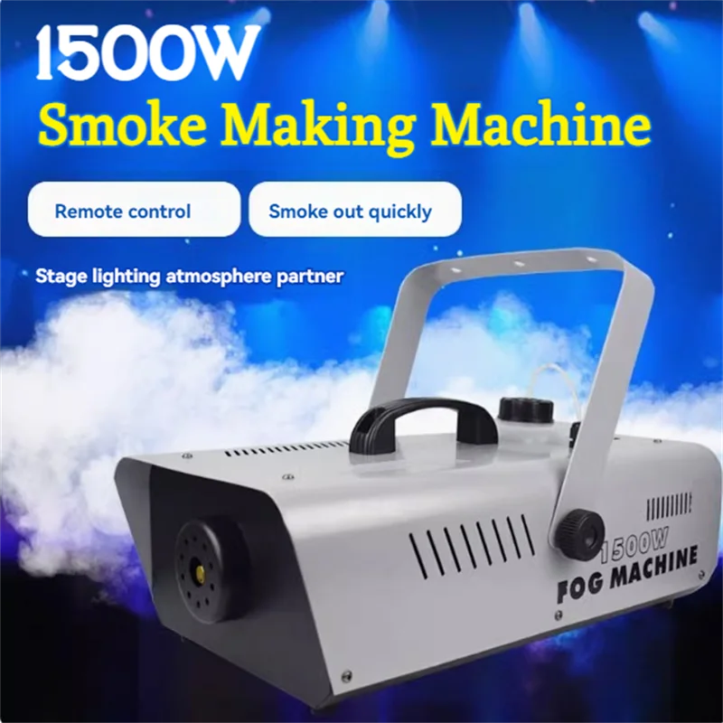 1500W Smoke Machine LED Colorful Spray Fog Machine Stage Equipment for Wedding Party Banquet Christmas