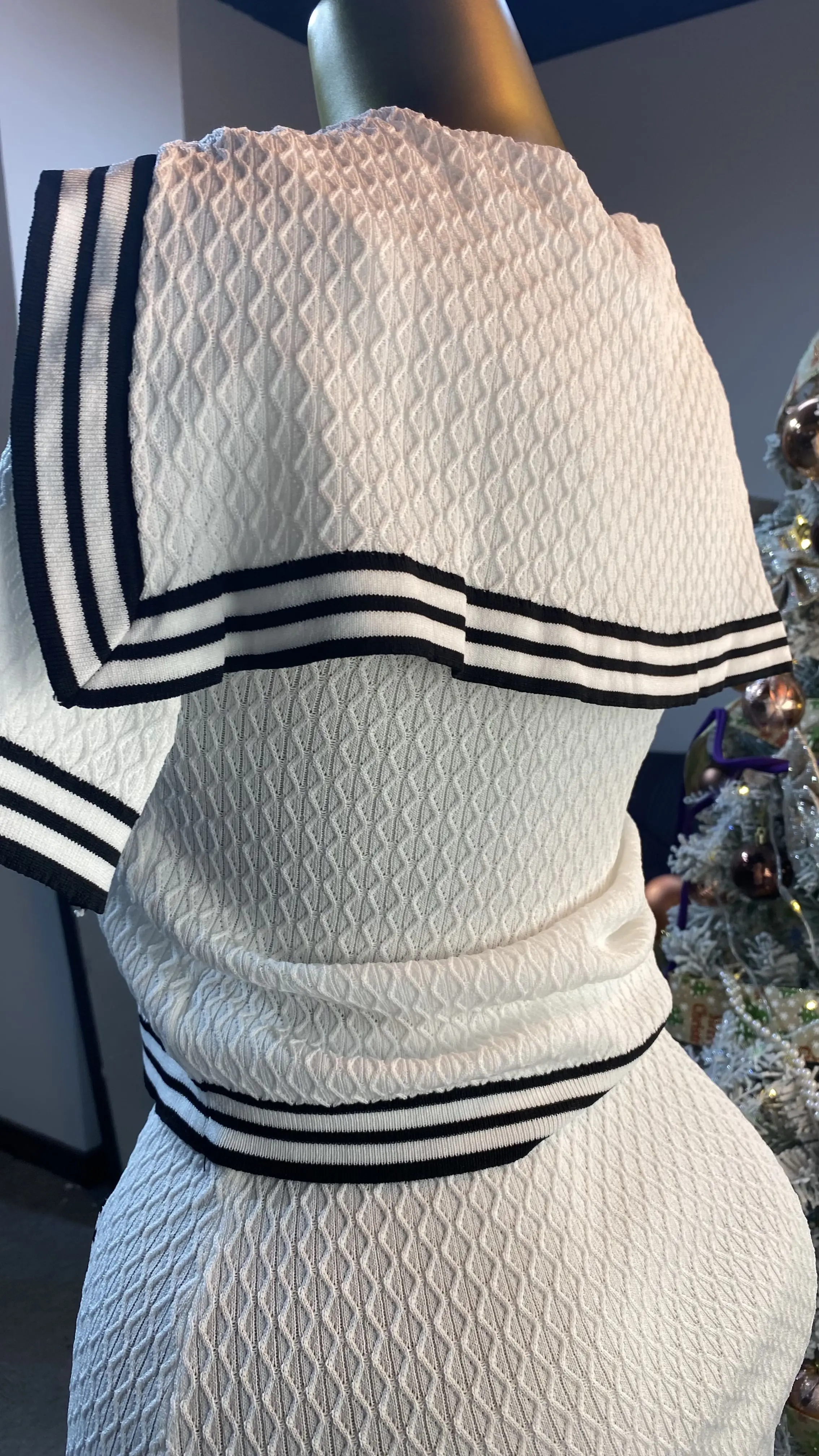 تنورة نسائية صيفية جديدة موديل 2025 ذات ياقة بحاري حلوة وتصميم مكشكش تنورة ضيقة للنساء-GZMM119