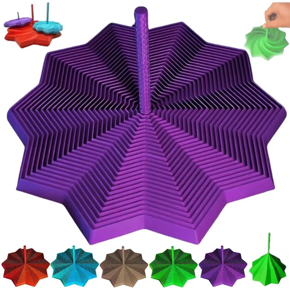 PLA Expanded Sensory Fidget Star with Handles 3D Printed Fidget Toy Whirling Spiral Stress Relief Desktop Decompression & Toys
