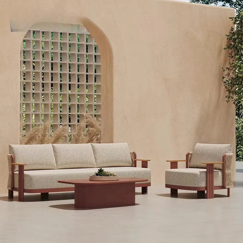 Holiday Villa Outdoor Sofa Set Luxury Quality Aluminum Outdoor Furniture Modern Design Sofa Garden Park Hotel Courtyard Furnitur