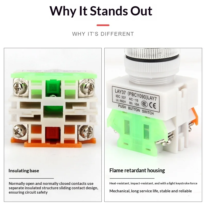 LAY37-11ZS Emergency Stop Self-locking Button Switch Emergency Stop Switch Stop Button