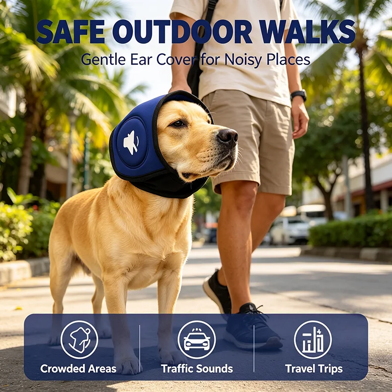 Geräuschunterdrückende Ohrenschützer für Hunde, verstellbare Kopfhörer zum Schutz der Ohren von Haustieren, ideal für Donnerwetter, Fellpflege, Baden und Reisen. – Detail 6