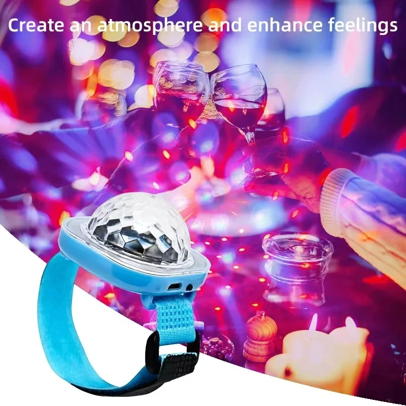Mini Smurf RGB Light Wearable Watch Colorful Sound Control Childrens Toys Projection Disco Stage Lights Ambient Lamp For KTV Bar view 4