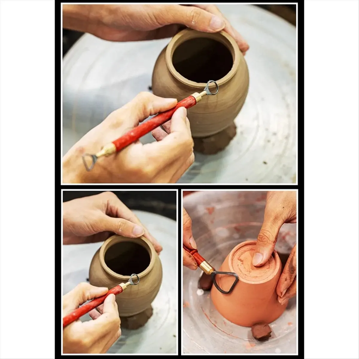 MALL Clay Sculpture Scraper Knife Carved Sludge Shaper Pottery Clay Trimming Big Loop Tools Accessories