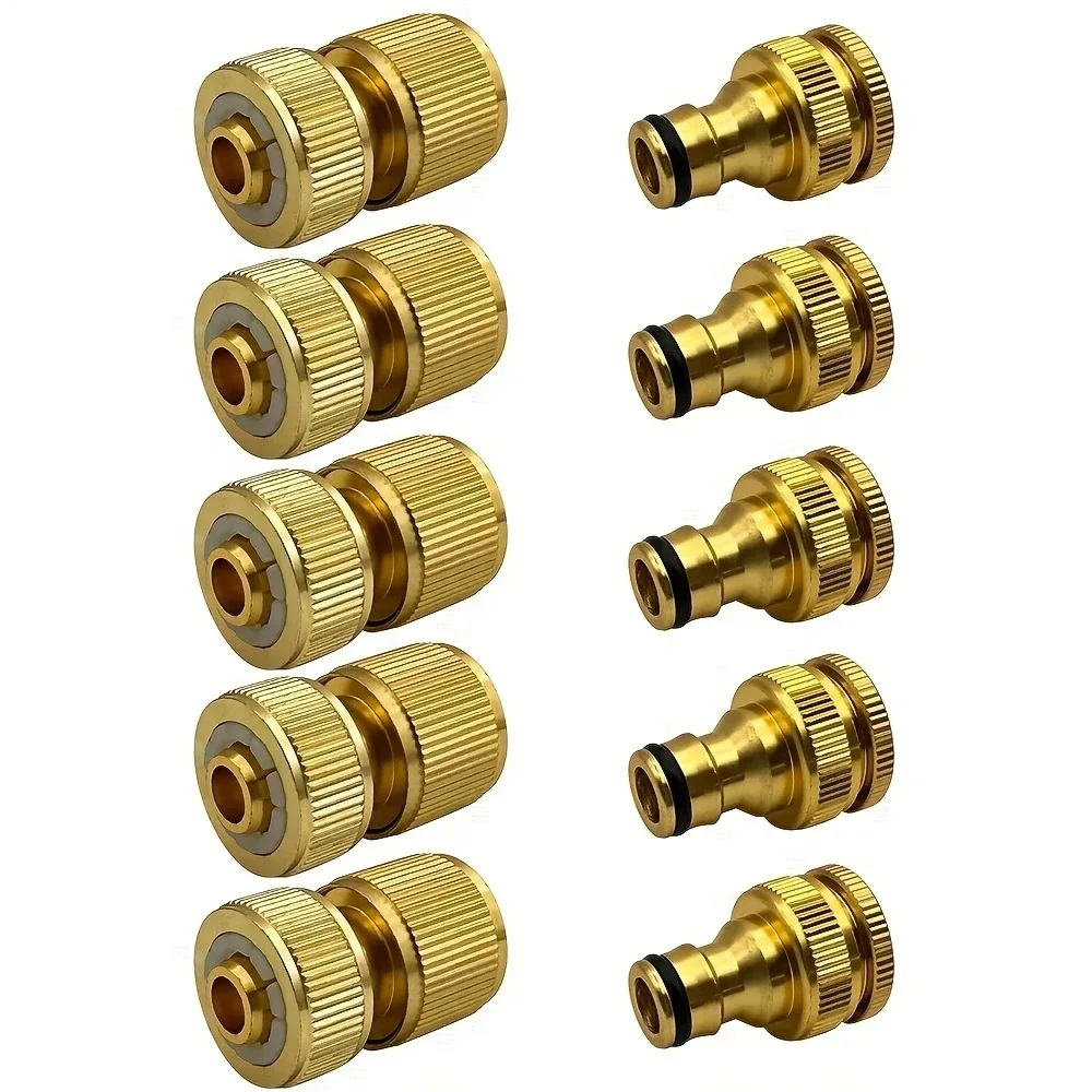 6/10 Pack Aluminum Garden Hose Quick Connector EU Standard, 1/2