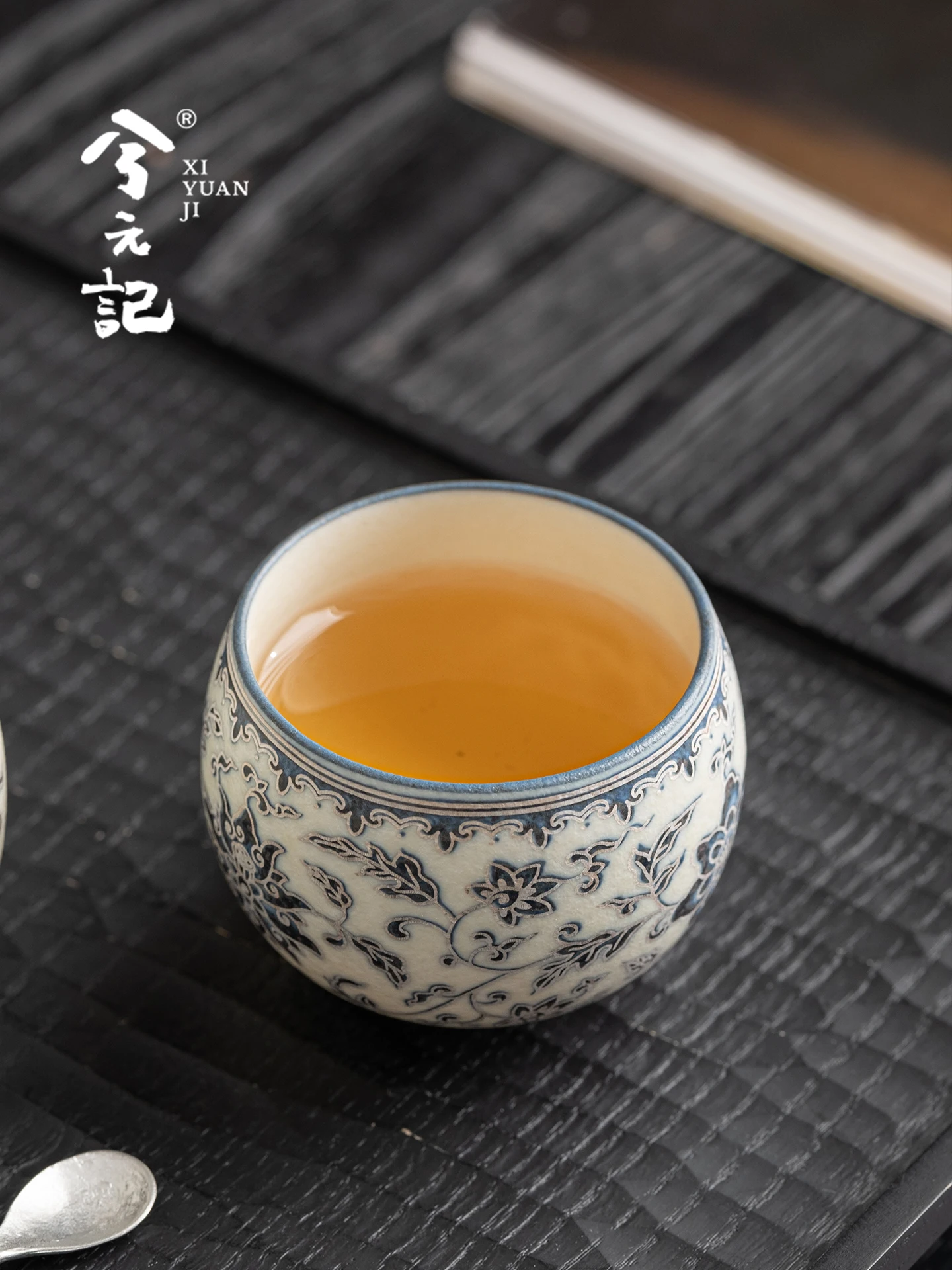 Blue and White Interlock Branch Ceramic Cup High-End Personal Dedicated Tea Single Chinese