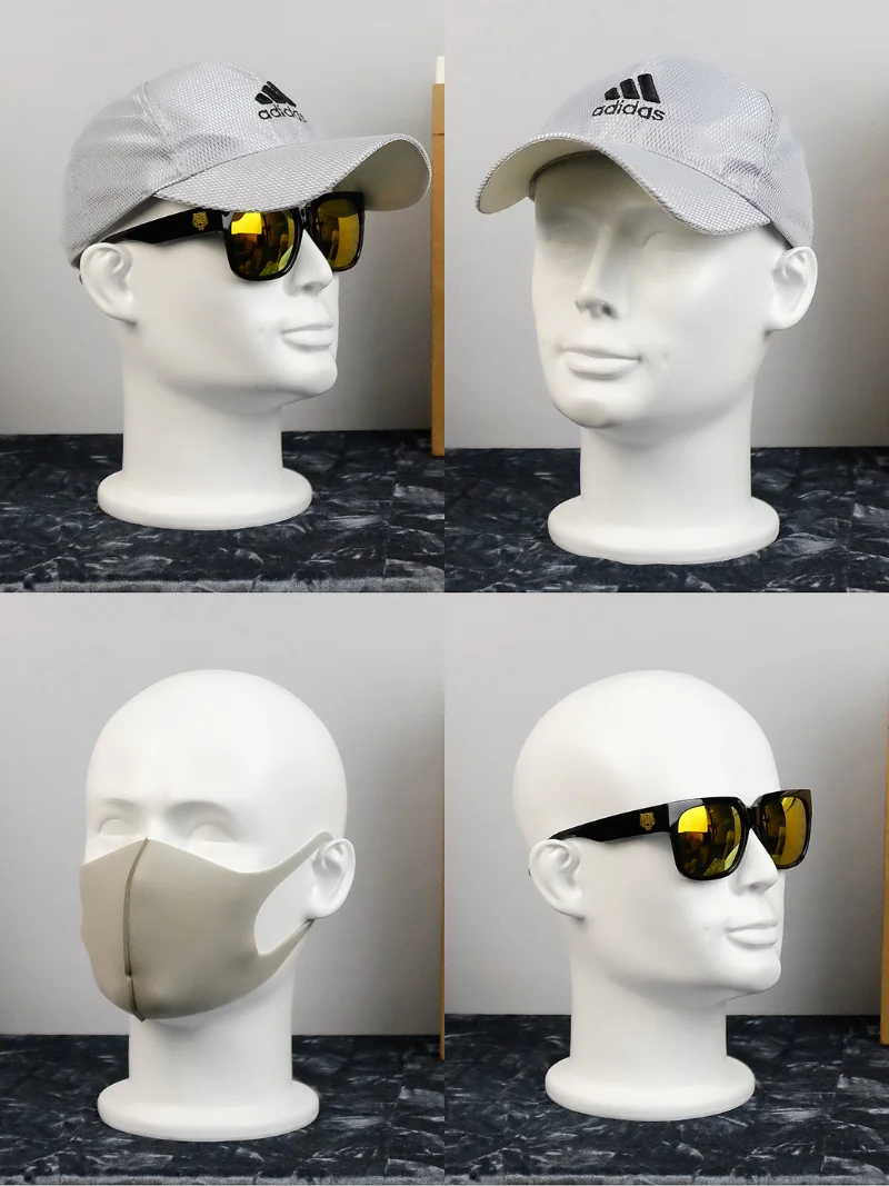 Fiberglass Male Mannequin Heads for Wigs Hats Sunglass Headset Display