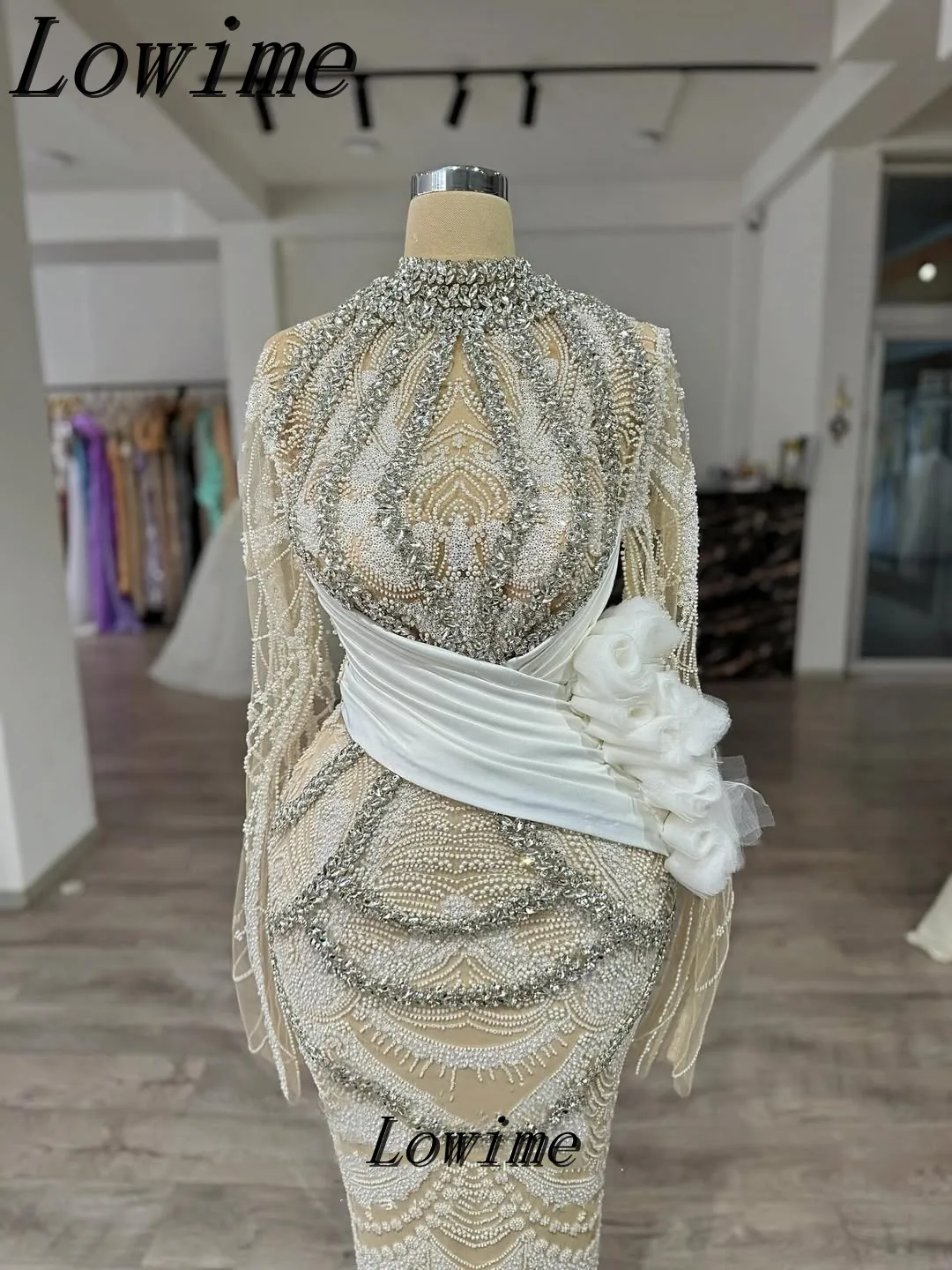 

Очаровательное платье русалки с открытыми плечами Aso Ebi по индивидуальному заказу, вечернее платье для второго приема, вечернее платье со сверкающими бусинами