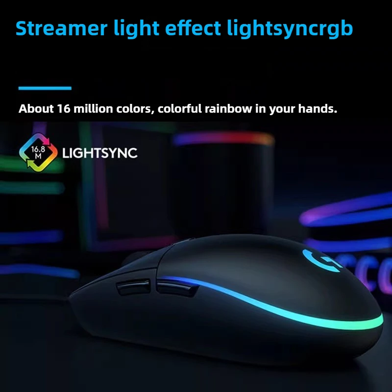 Logitech (G) G102 Gaming Mouse RGB Mouse Lightweight Design 200-8000DPI G102 Second Generation Ergonomic Mouse Computer Mouse