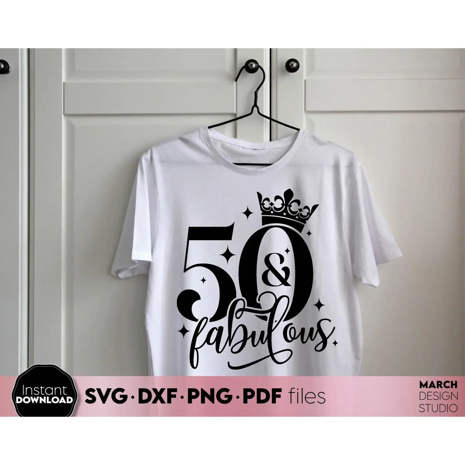 50 And Fabulous SVG 50th Birthday T Shirt Design Digital Download vintage Washed Comfortable Versatile Unisex Stretched graphic