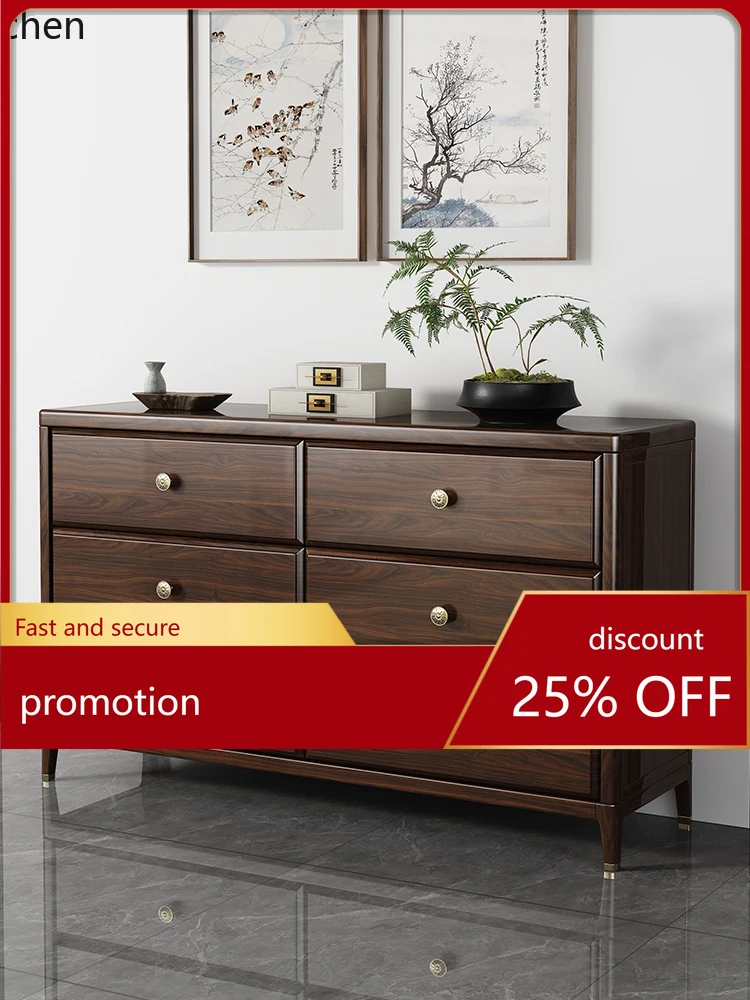 

HT Chest of Drawers Solid Wood Storage Cabinet for Living Room Against Wall Bedroom Storage Cabinet