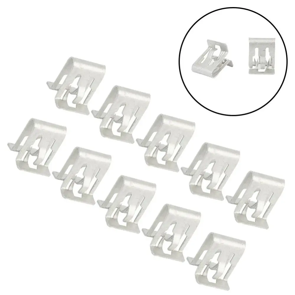 10Pcs/set Car Dashboards Retainer Clip DVD CD Panel Interior Metal Fixed Buckle Trim Plate Universal Auto Fasteners