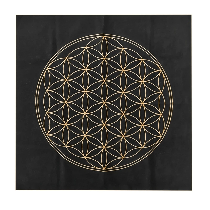  652D Tarot Card Special Tablecloth Board Game Fortune Astrology Velvet Card Mat Flower of Life Divination Altar Cloth