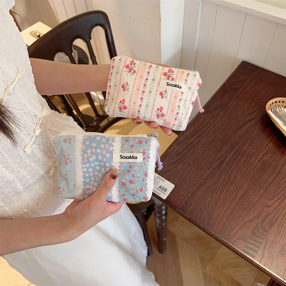 カラーブロックリップクリームケース、携帯用化粧品バッグ、小銭入れ、雑貨収納バッグ、携帯用多機能布バッグ