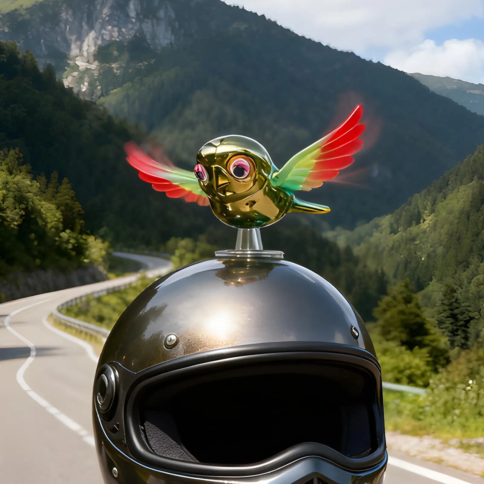 

Аксессуары для шлема, забавные динамические реалистичные птицы, украшения для бокового зеркала заднего вида автомобиля, универсальный головной убор для шлема, украшения для стайлинга