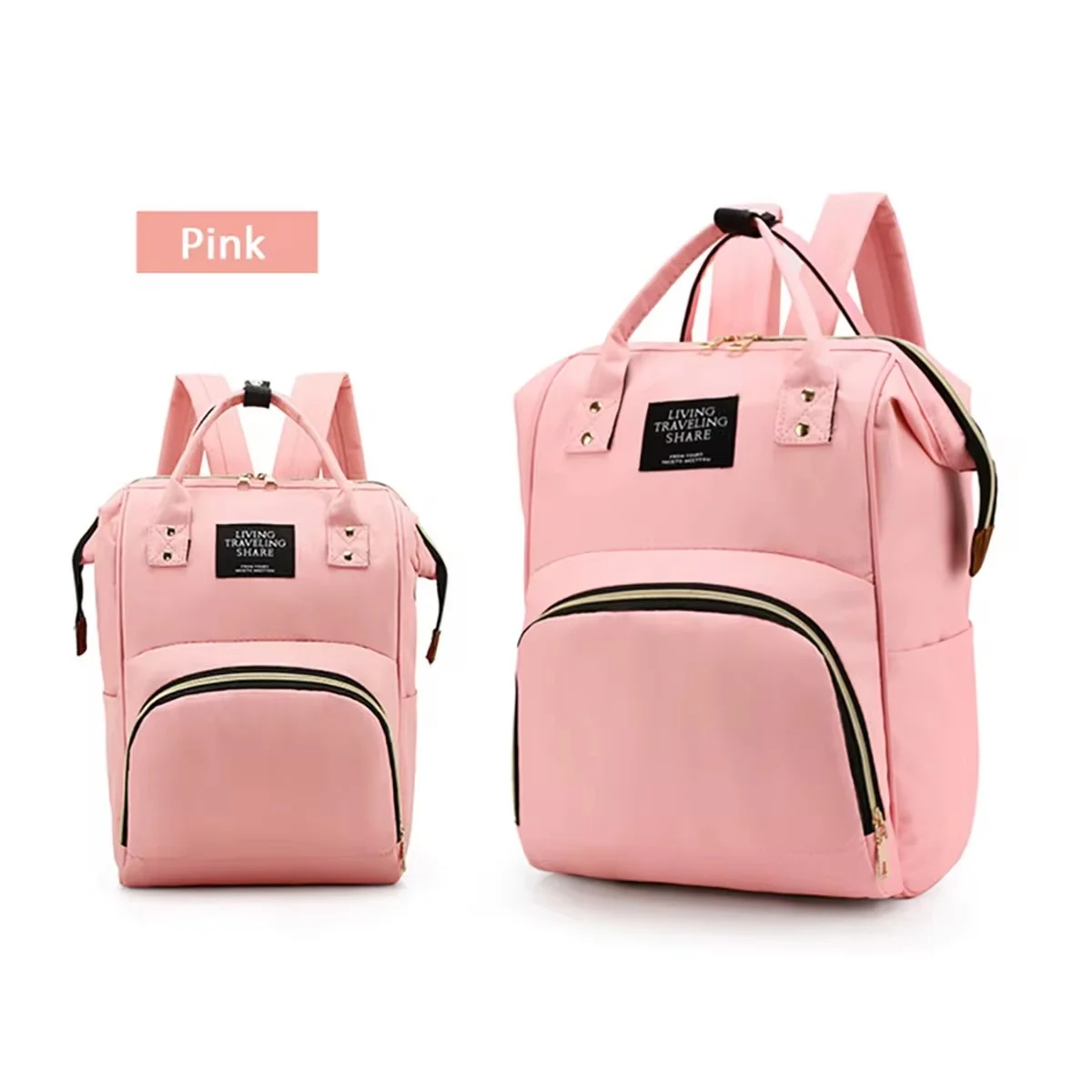 New fashion canvas color matching shoulders backpack women's bag mommy bag travel bottle bag diaper water cup bag