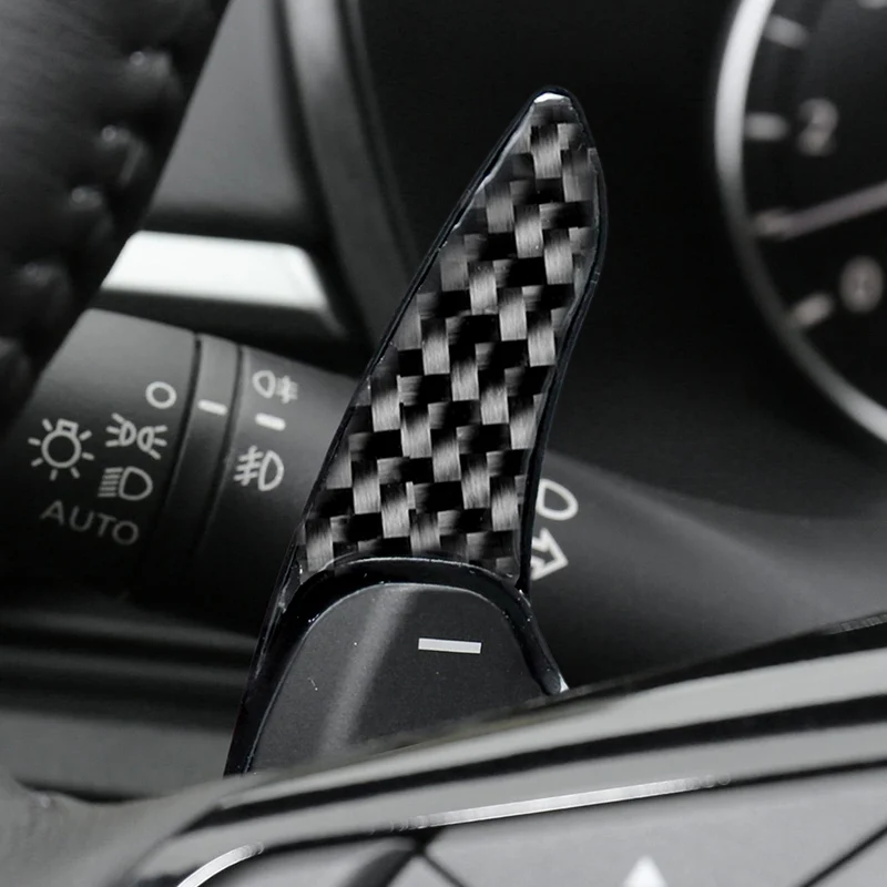 พวงมาลัยรถยนต์ DSG Shift Paddle Extender คาร์บอนไฟเบอร์ Shifter สติกเกอร์สำหรับ Nissan Altima Platinum SR SL Juke Qashqai Rogue