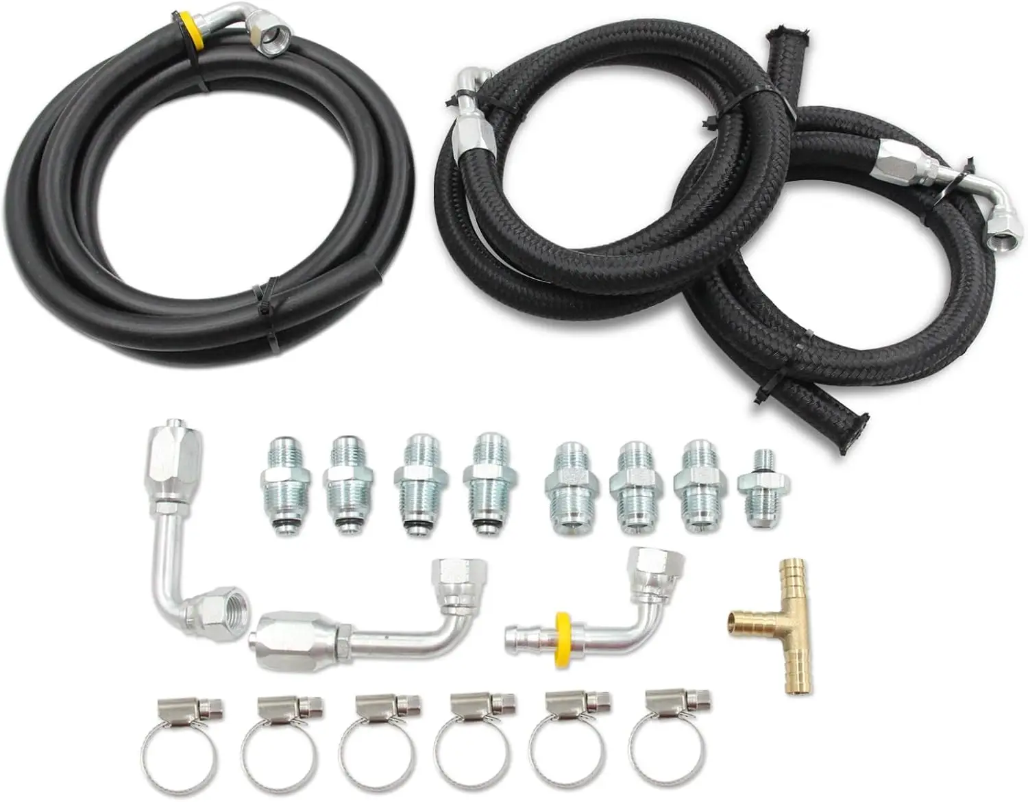 

Универсальный комплект рулевых шлангов с фитингами для усилителя тормозов Hydroboost, высококачественная резина и алюминиевый сплав