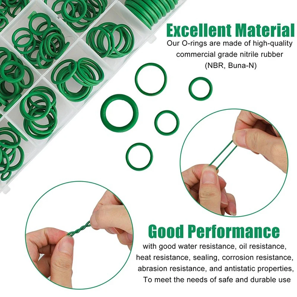 270Pcs O-Type Sealing Rubber Rings for Automotive Air Conditioning Compression Confidential Seals Maintenance Rubber Accessories