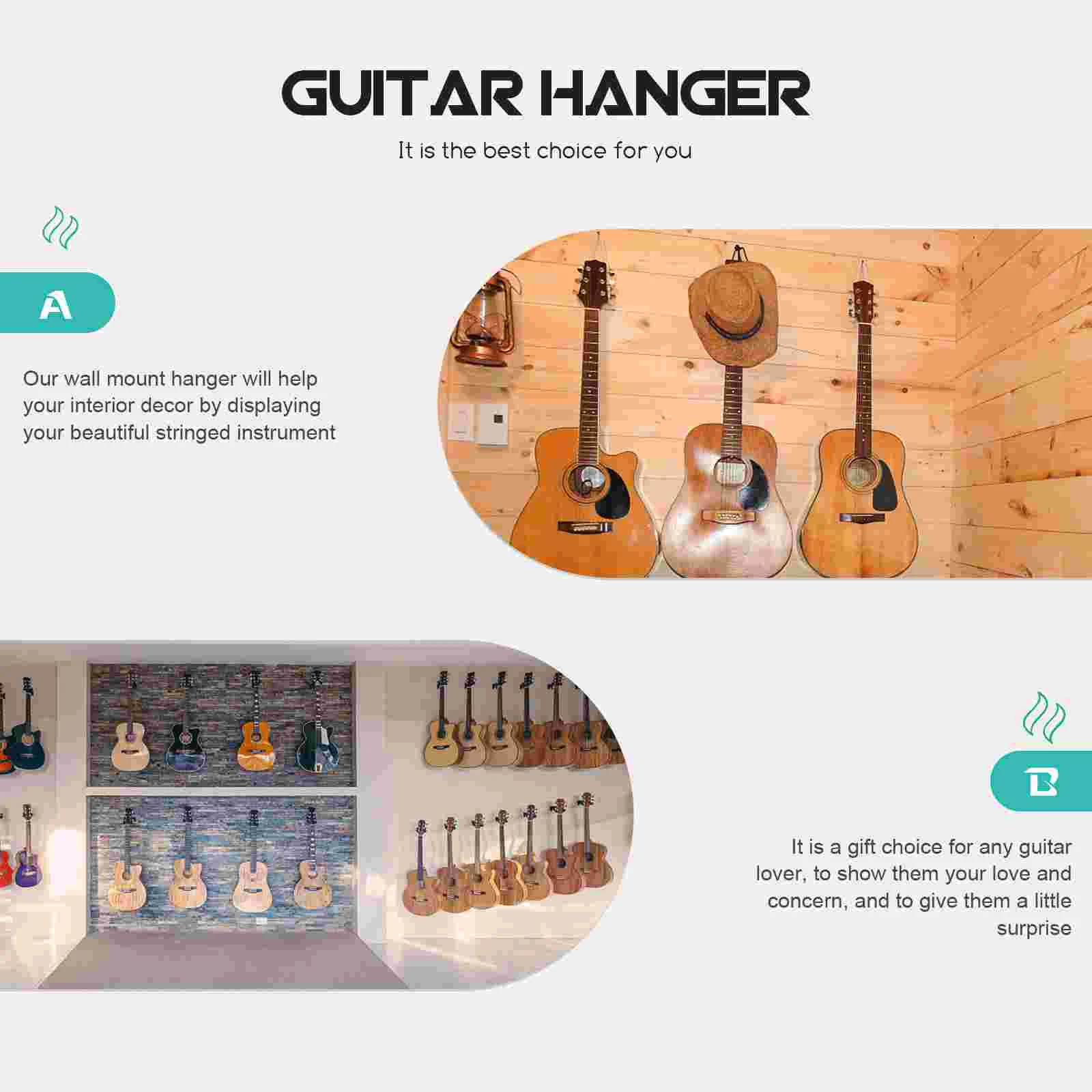 Ukulele Hanger Guitar Wall Hook Rack Bracket Acrylic Mount Display Bass Hanging Holder