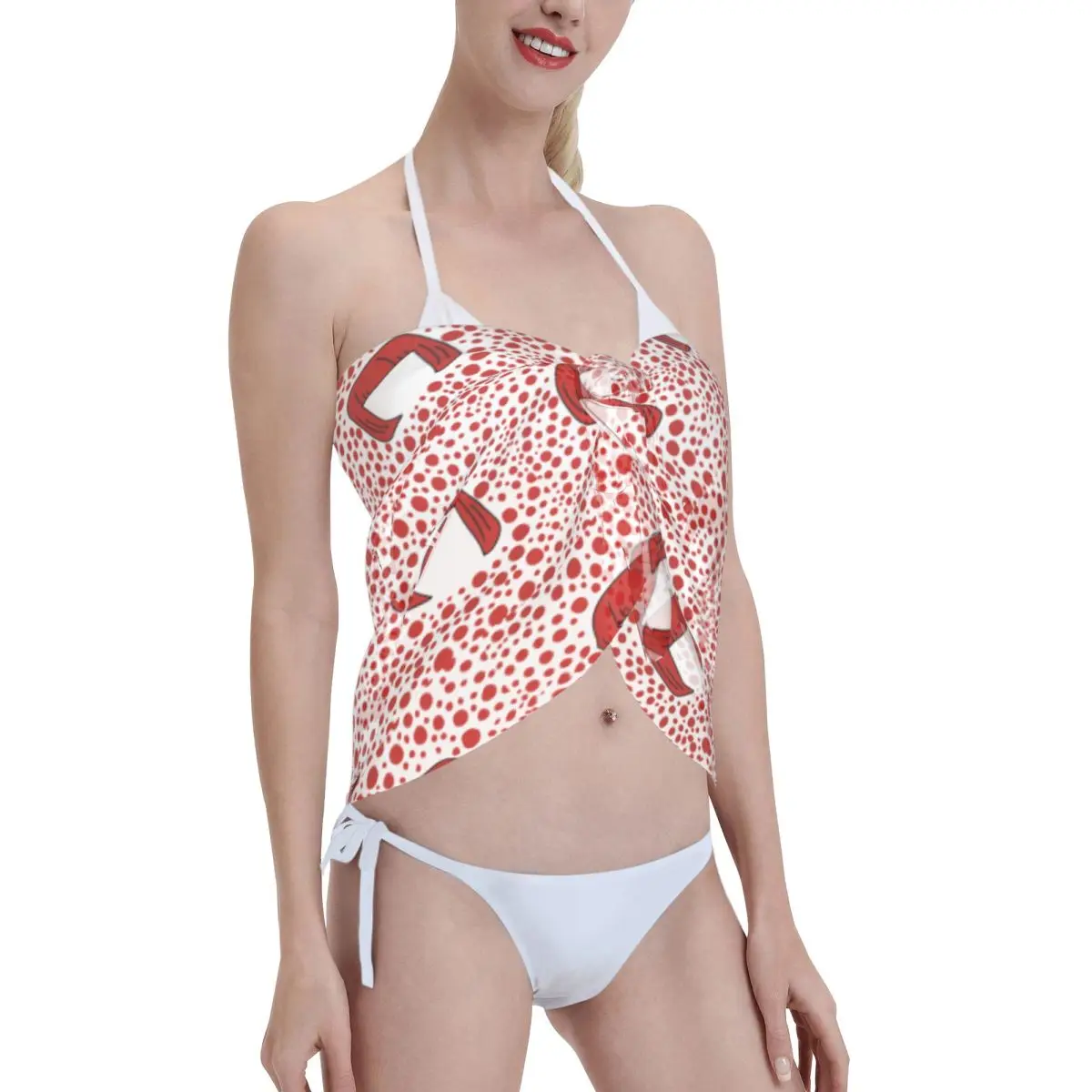 Personalizzato per costumi da bagno Yayoi Kusama Donna Sarongs corti Beach Wrap Beach Bikini Wrap Estetico Polka Sarongs Costume da bagno Cover up