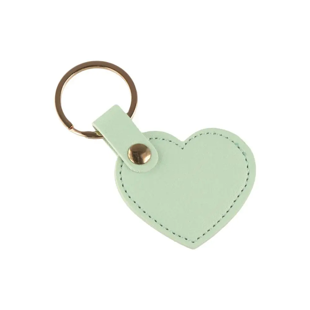 Charm Car Key Holder Heart Shape Keychain Fashion Simple Leather Heart Keyring Pink PU Colorful Pendant Kids